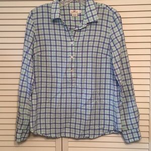 Linen Vineyard Vines Plaid Shirt.
